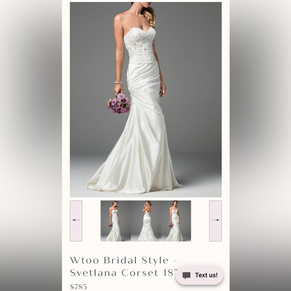 BHLDN | Wtoo | Stunning Bridal Corset with Flower Details Sparkle Lace - Picture 2 of 10